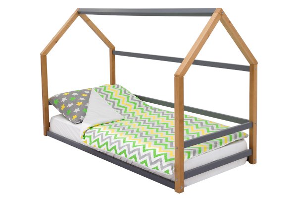 Детская кровать-домик Монтессори Svogen цвет дерево-графит (Бельмарко)